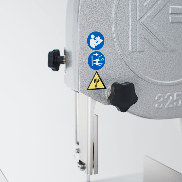 GIF animation showing how easy it is to open the door on the KT-325 band saw